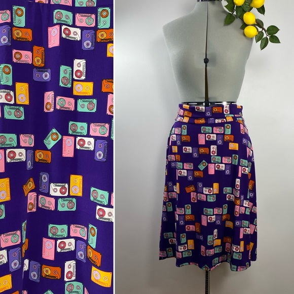 LuLaRoe Dresses & Skirts - LulaRoe Graphic Cassette Tape Stretch Skirt Dress